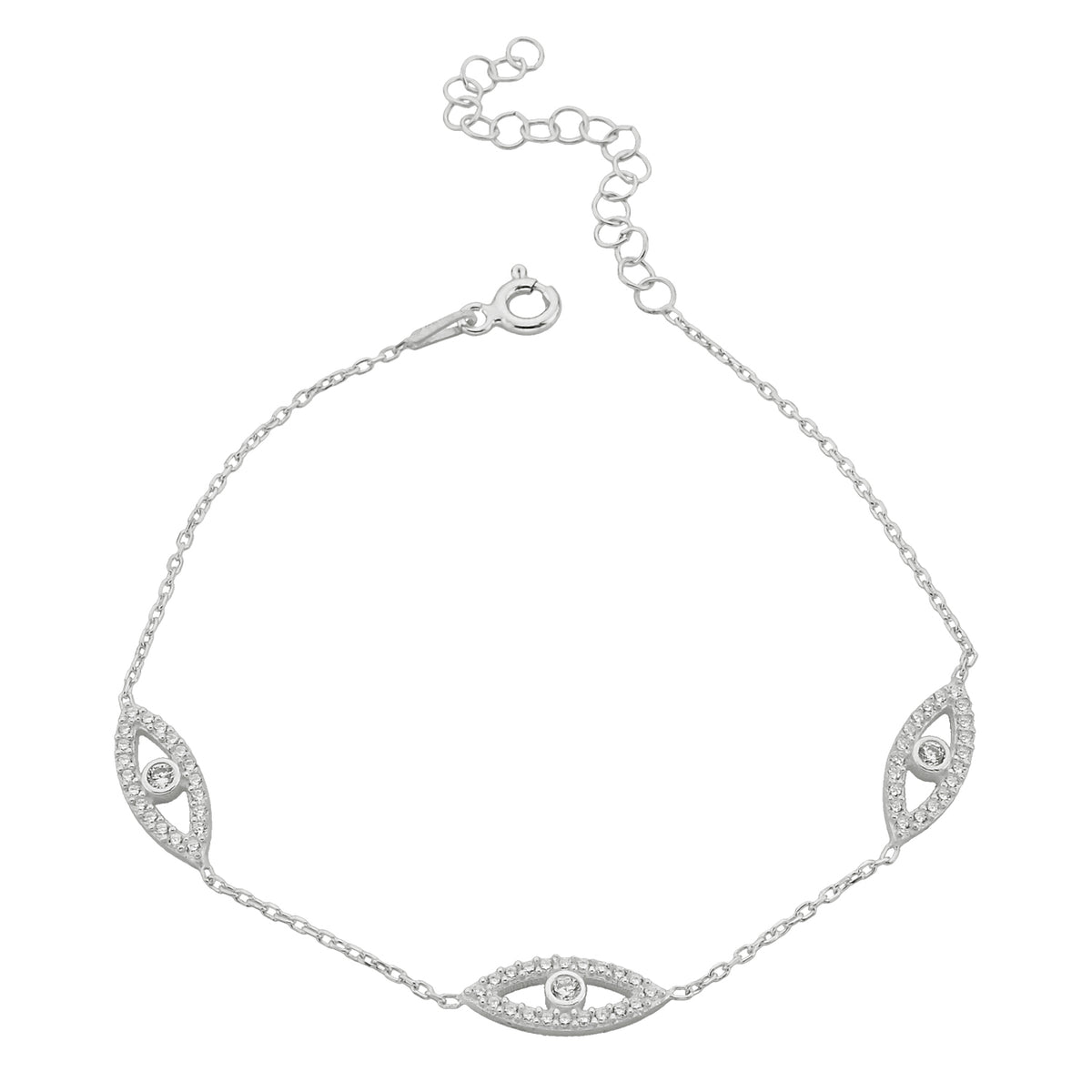 Eyez-Armkette mit Augen-Design aus 925er Silber – Ansicht 2