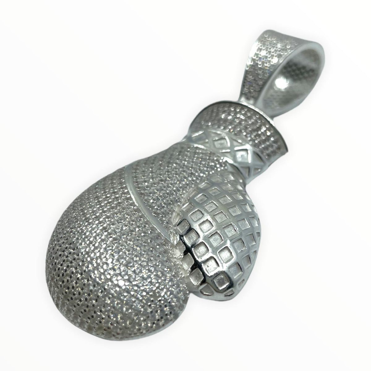 Boxhandschuhe-Anhänger XXL Iced Out aus 925er Sterlingsilber – Ansicht 2