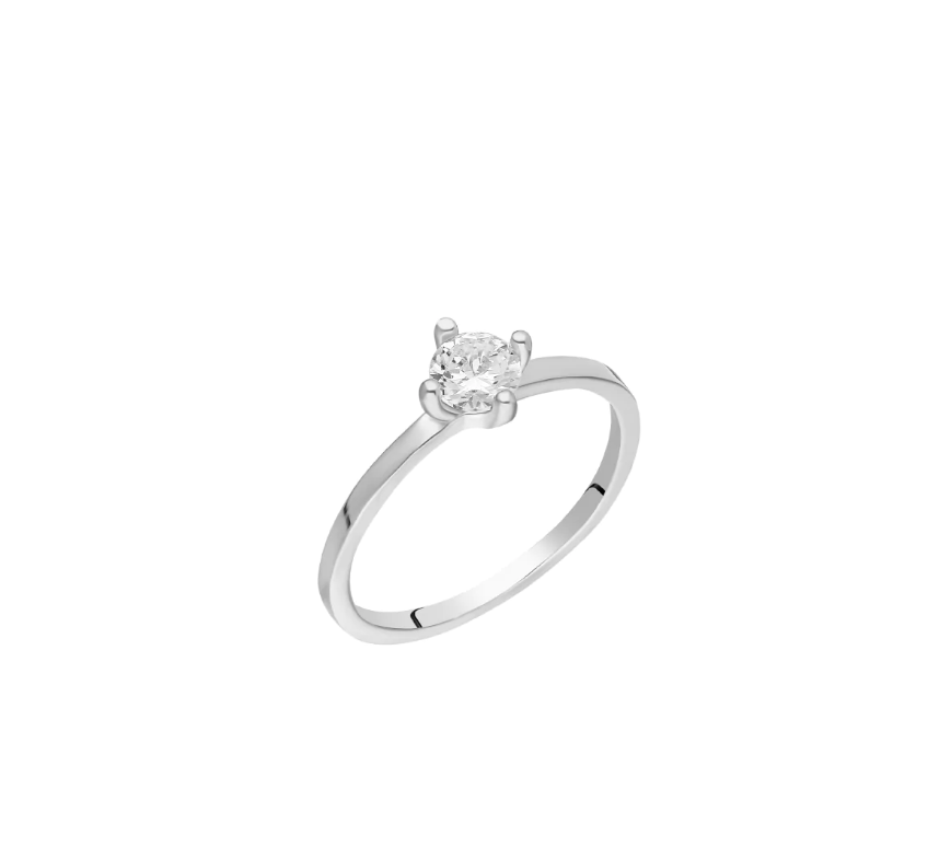 Round Zirkonia Ring aus 925er Silber – Ansicht 2