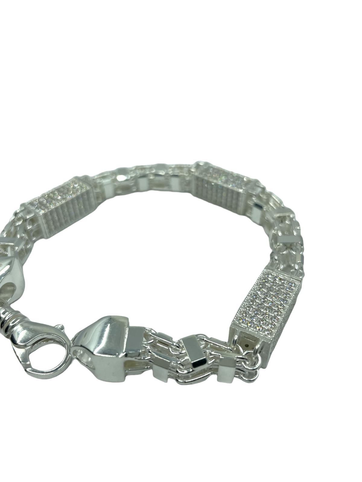 Käfigkette Armband Iced Out 8,5 mm aus 925er Sterlingsilber – Ansicht 4