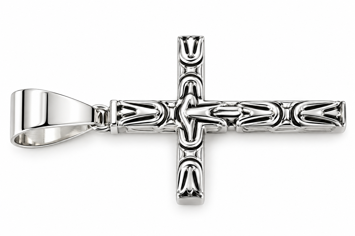 3mm Kreuz Anhänger Königskette - 925er Silber