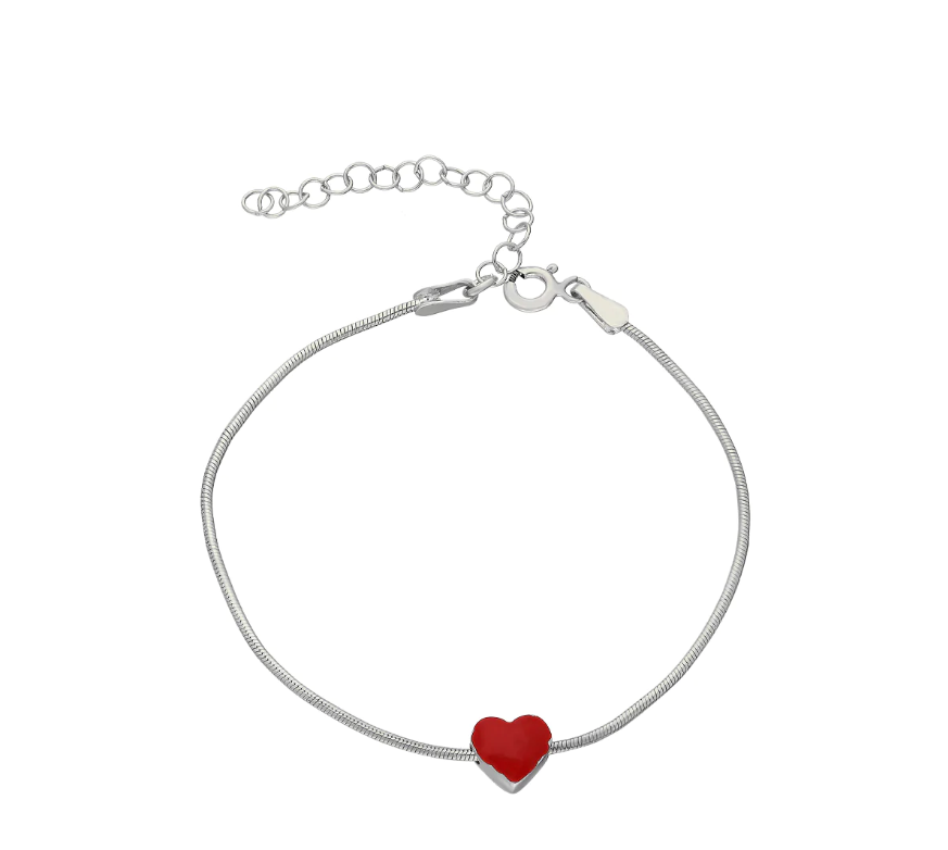 Armband mit rotem Herz aus 925er Silber – Ansicht 2