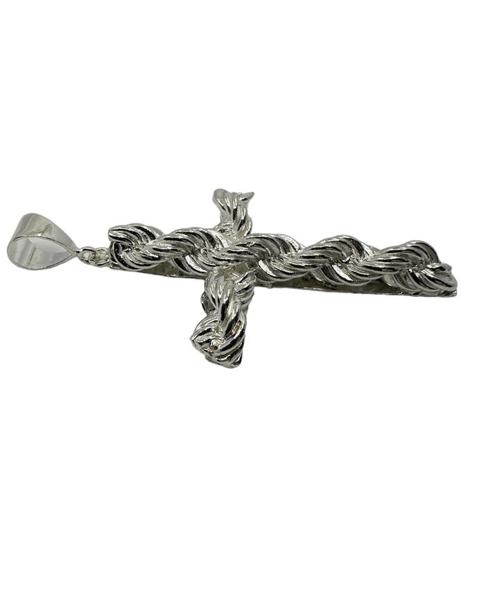 Kreuz-Anhänger mit 6 mm Kordelkette aus 925er Silber – Ansicht 4