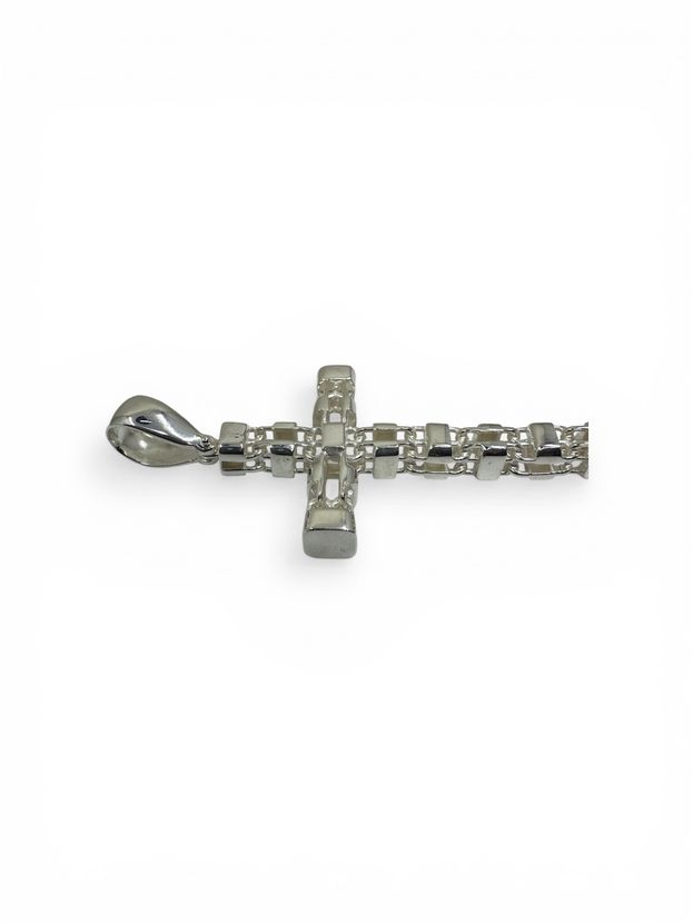 Kreuz-Anhänger mit 6 mm Käfigkette – Ansicht 2