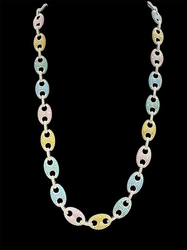 Cuban Link Kette Iced Out 12 mm aus 925er Sterlingsilber