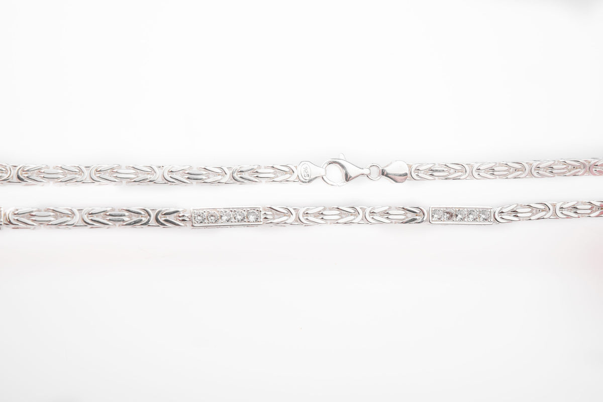Set Königskette Iced Out 5 mm mit Armband aus 925er Silber – Ansicht 4