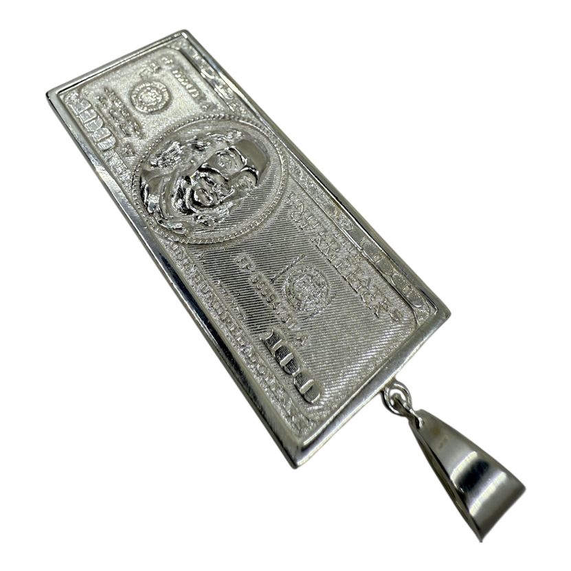 100-Dollar-Schein Anhänger klein aus 925er Sterlingsilber