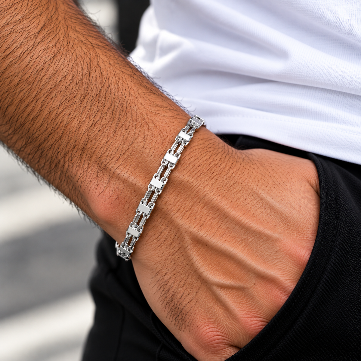Käfigkette Armband 7 mm aus 925er Silber – Ansicht 2