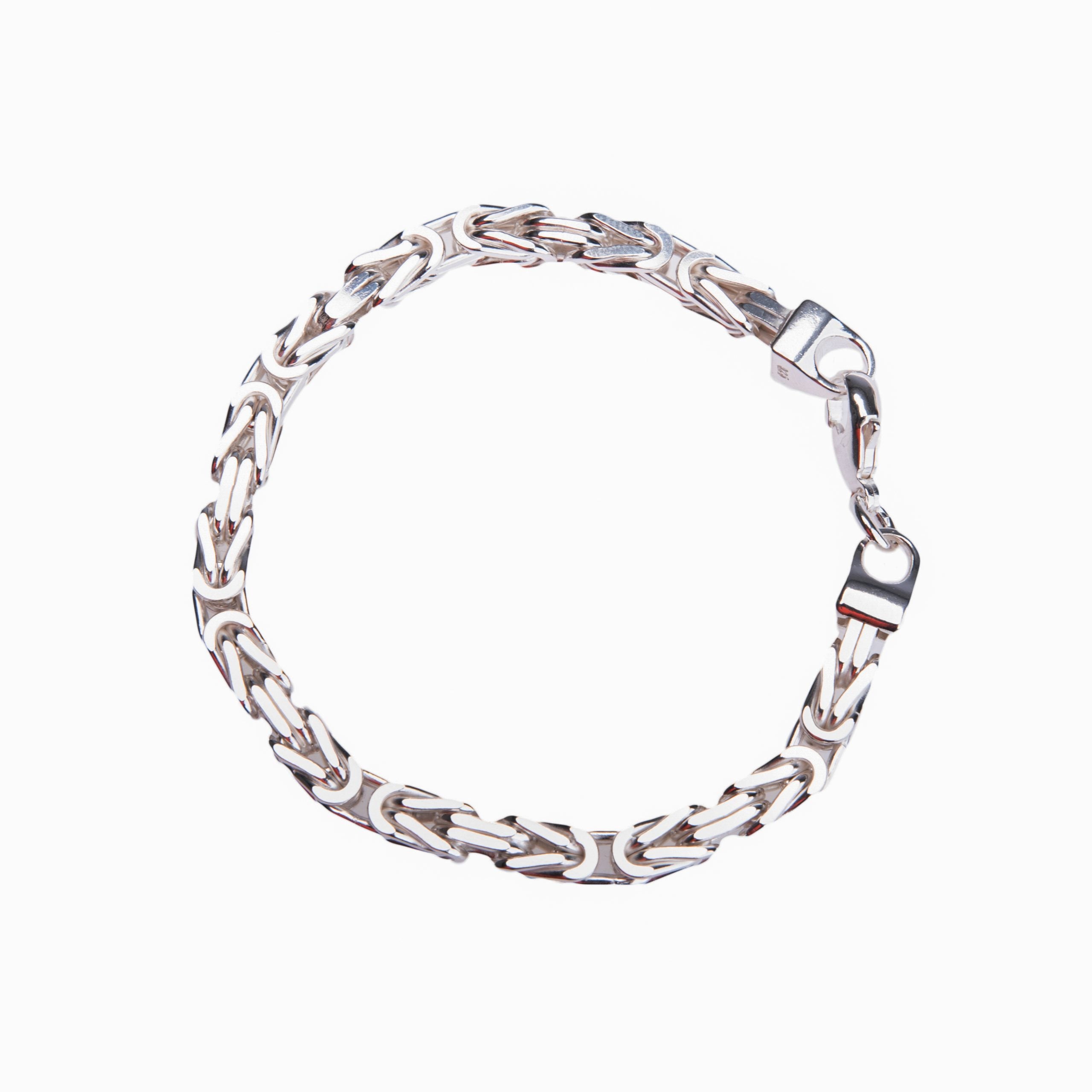 Silber 925 Königskette Armband 6mm Massiv