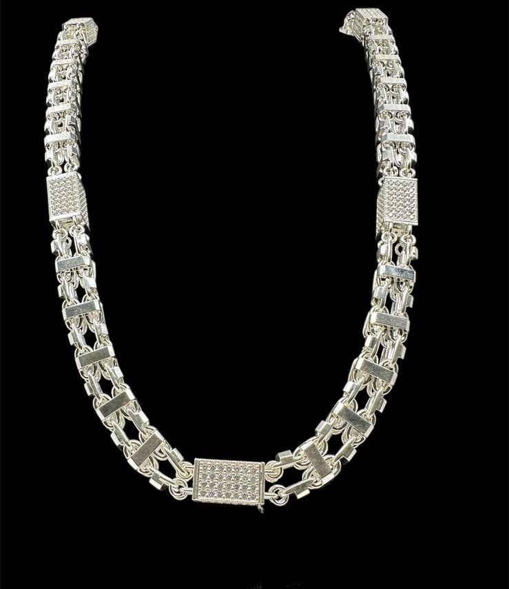 Käfigkette Iced Out 10 mm aus 925er Silber – Ansicht 5