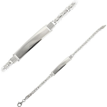 Königsarmband 3 mm mit Gravurplatte aus 925er Silber – Ansicht 3