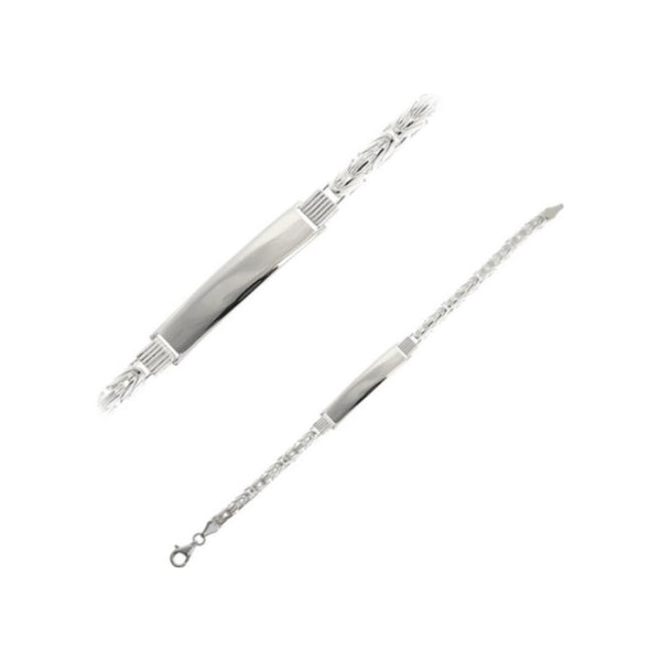 Königskette Armband 3 mm mit Gravurplatte aus 925er Sterlingsilber