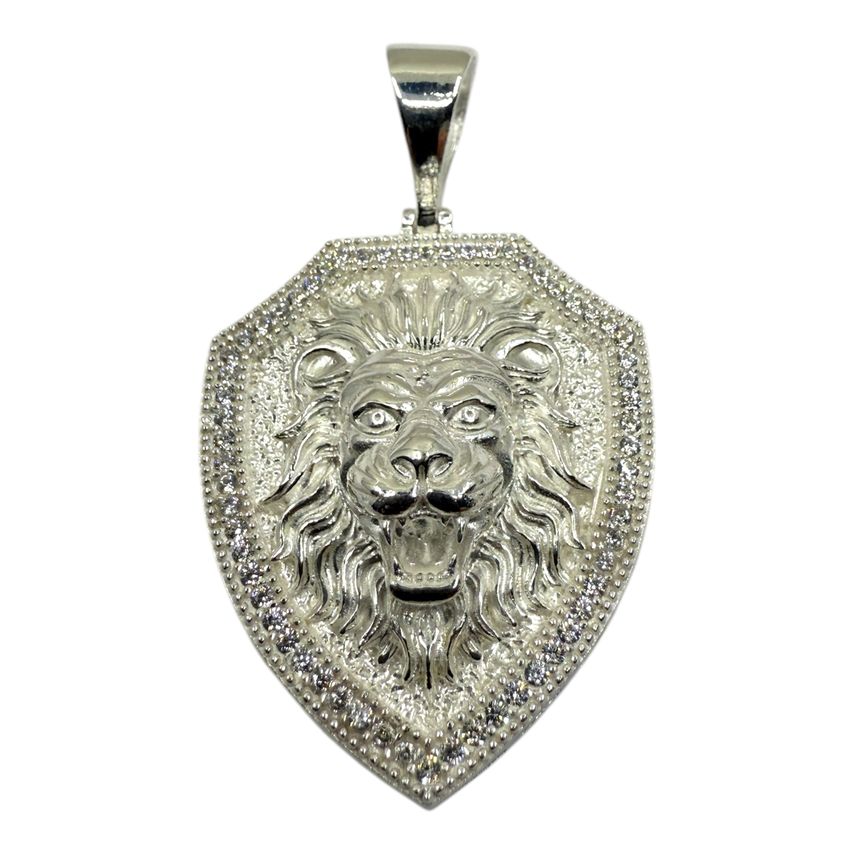 Löwenanhänger – Silber und Kristalle Iced Out