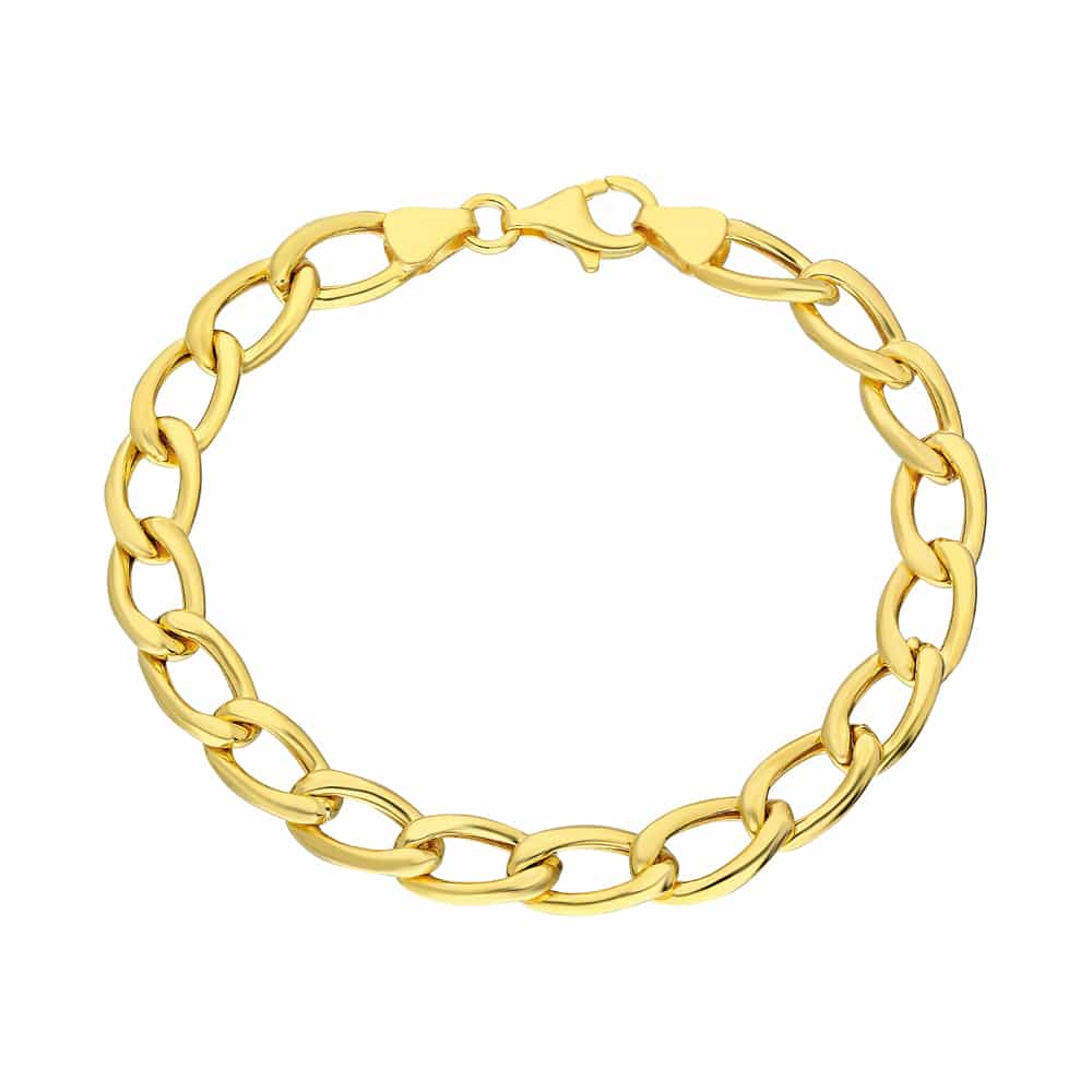 Oval Shell Cuban-Link-Armkette aus 925er Silber