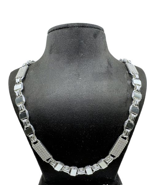 ICED OUT PLATTENKETTE 2.0 (Steigbügelkette) – 11MM BREIT  65-70 CM – SILBER 925