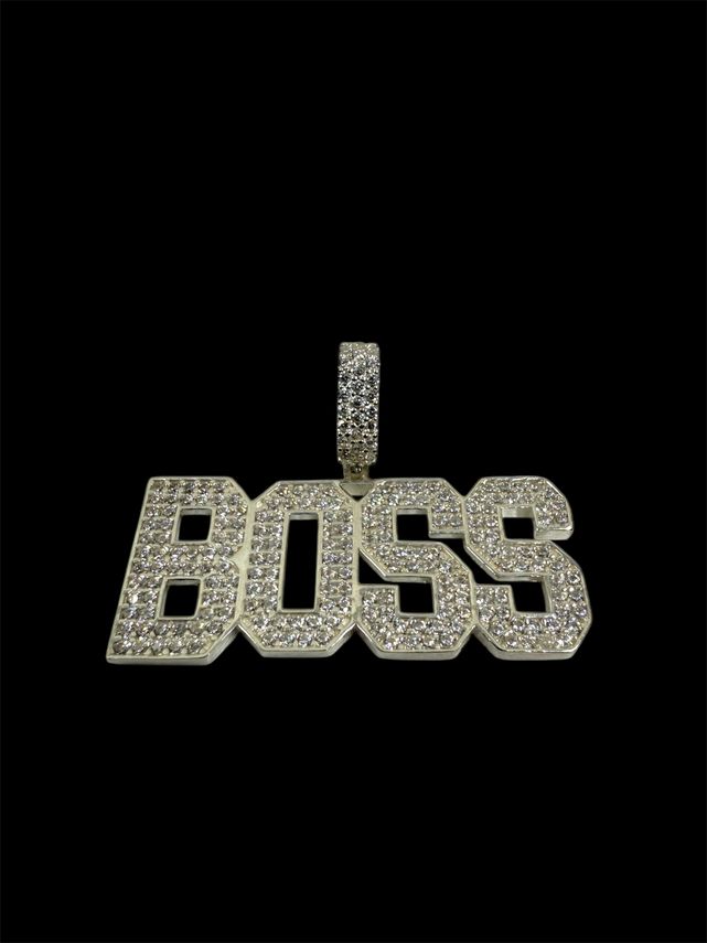 Silber 925 Boss Anhänger Iced Out