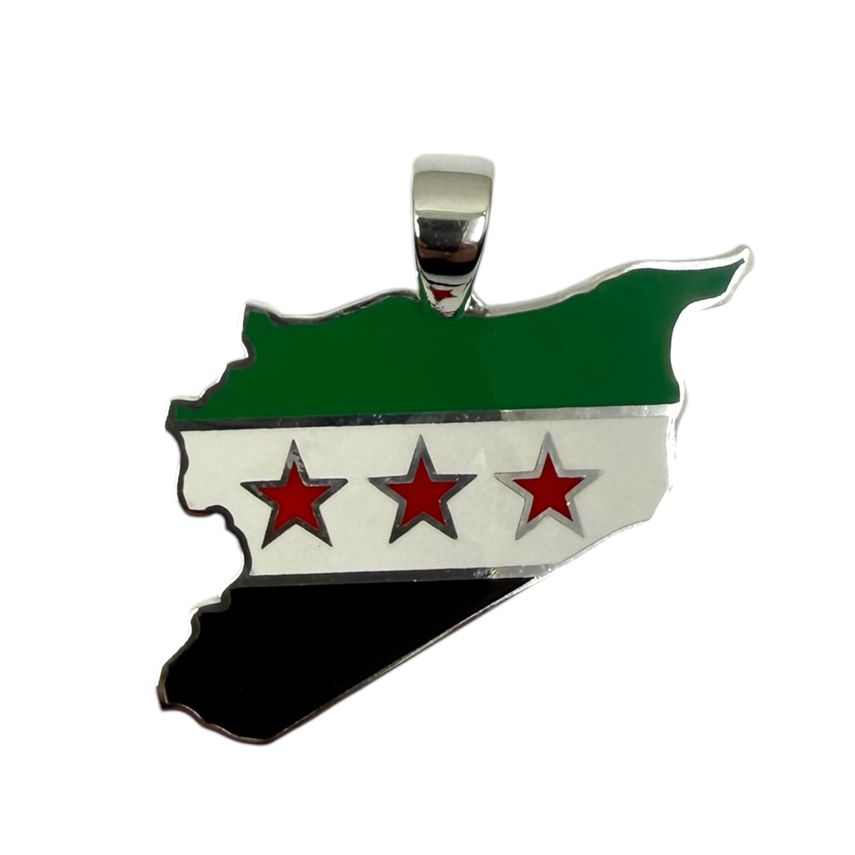Syrien-Anhänger in Landkartenform aus 925er Silber
