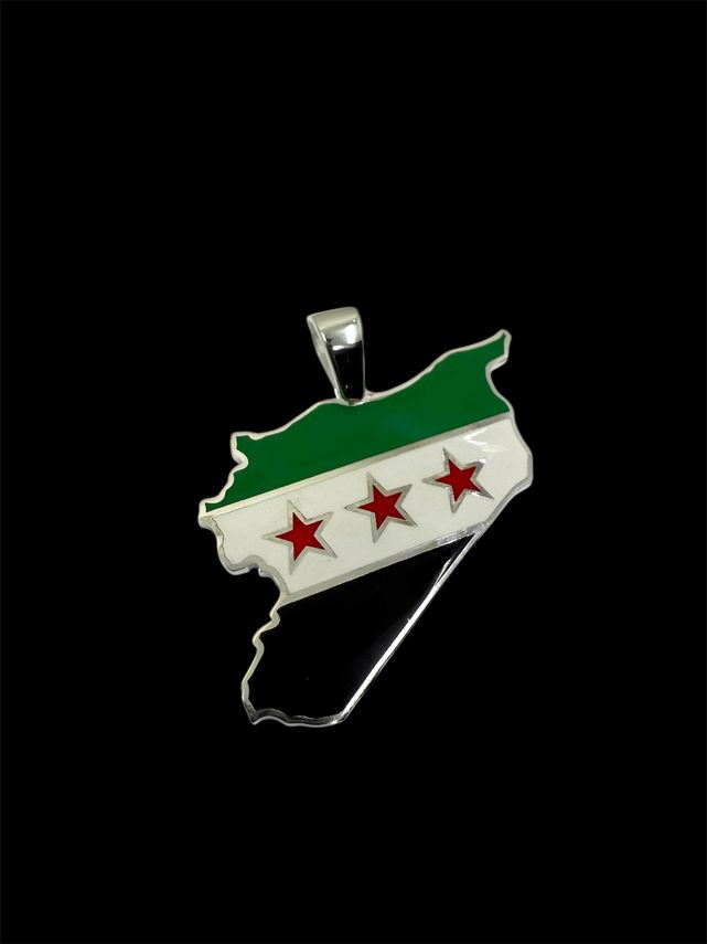 Syrien-Anhänger in Landkartenform aus 925er Silber – Ansicht 2