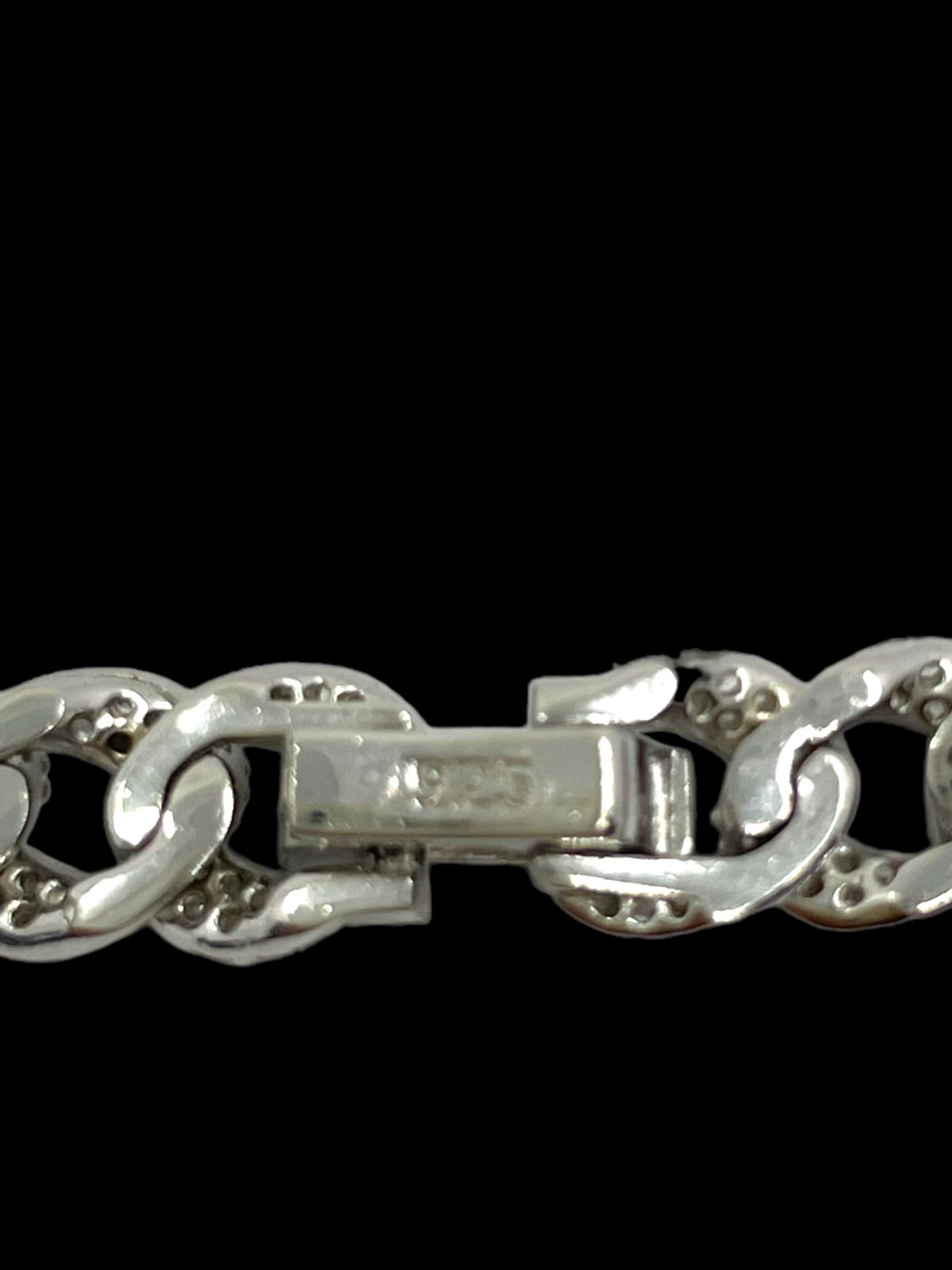 Cuban Link Kette Iced Out 6 mm aus rhodiniertem 925er Silber – Ansicht 2