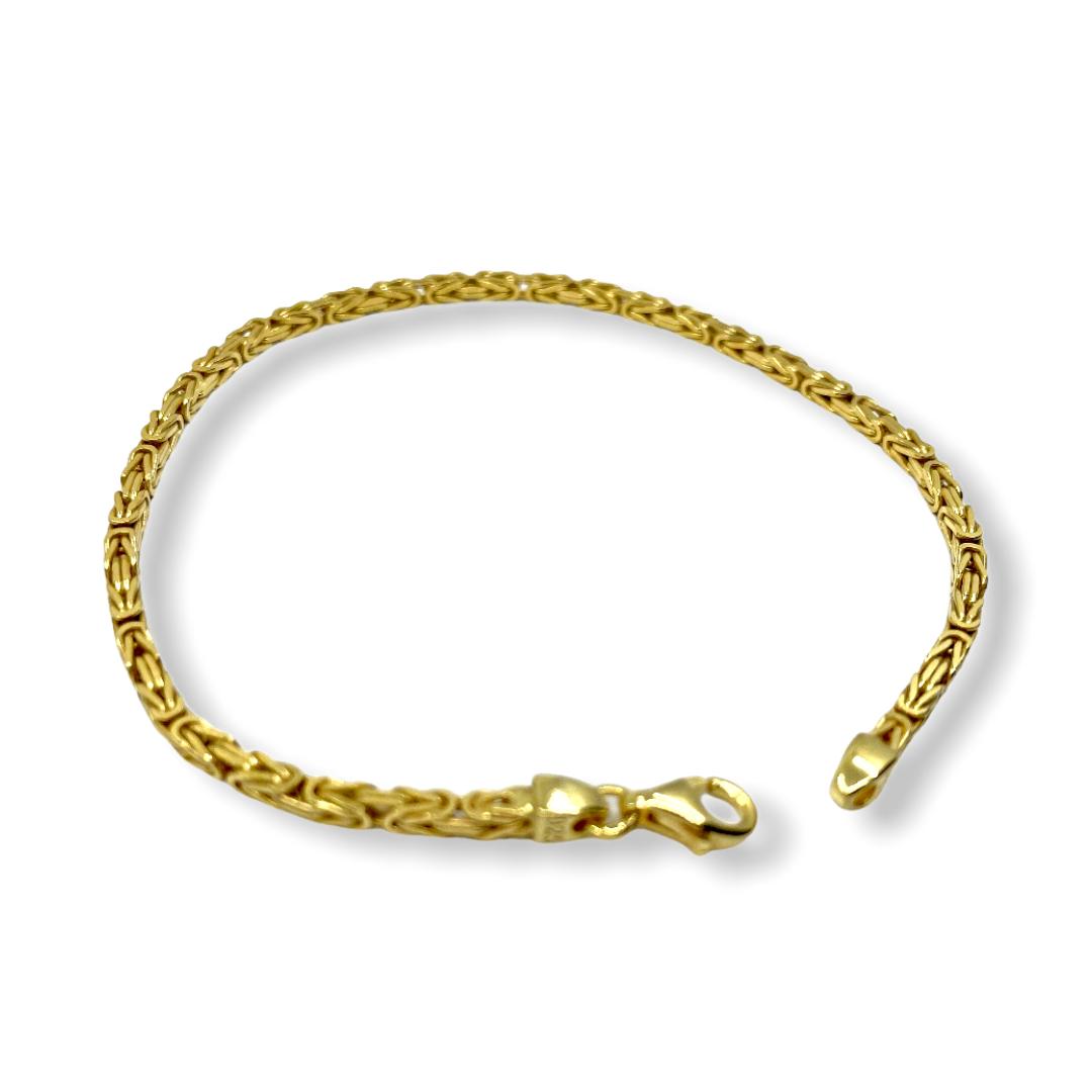 Königskette Armband 2 mm aus 925er Sterlingsilber, vergoldet – Ansicht 2