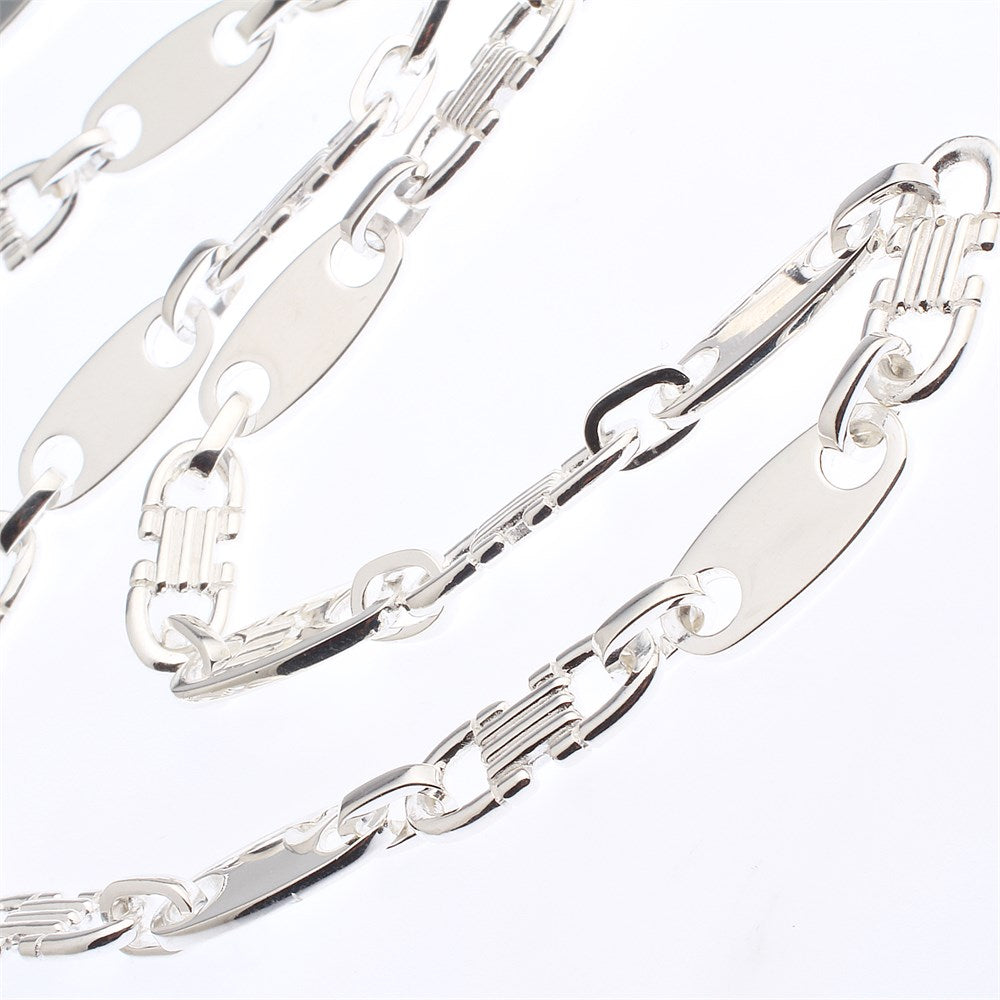 Silber925 Sterling Plattenkette 6mm und 50 cm – 75 cm massiv