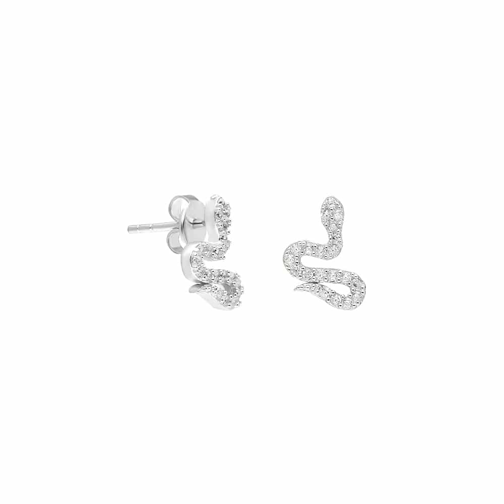 Snake-Ohrstecker aus 925er Silber – Ansicht 2