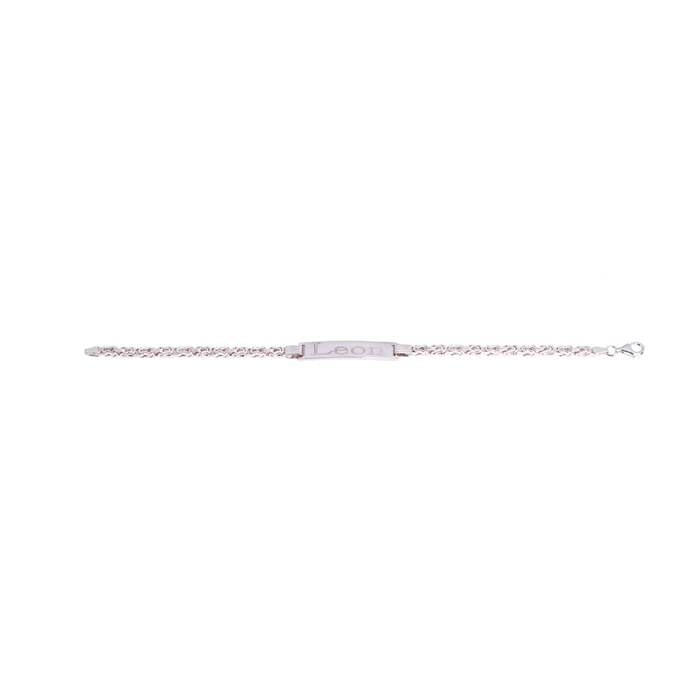 Partner-Königsarmbänder 3/4 mm mit Gravurplatte – Ansicht 2