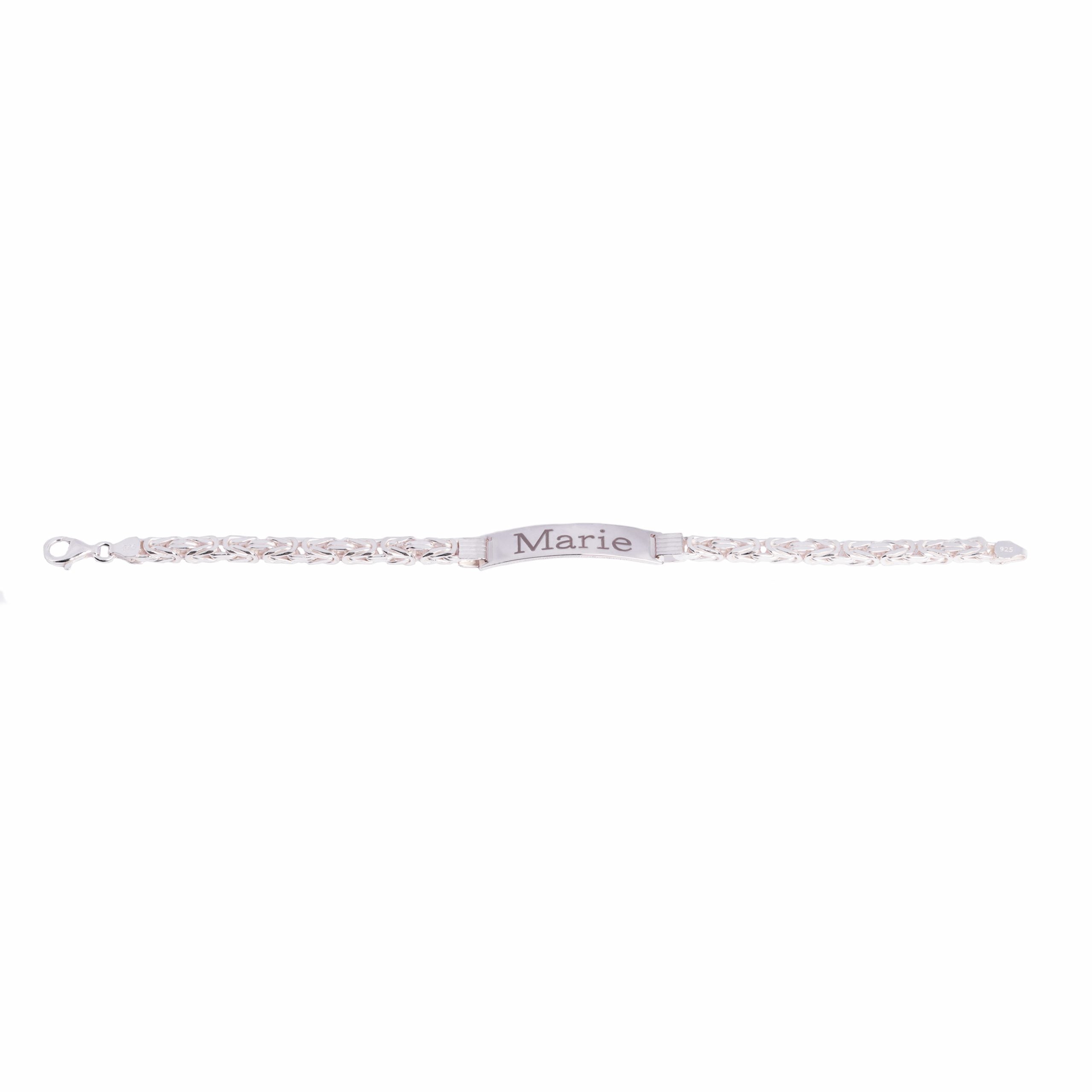 Silber 925 Armband 3mm mit Gravurplatte Königsarmbänder aus 925er Sterlingsilber und 925er Sterlingsilber Personalisiertes Silber 925 Königskettenarmband inklusive Gravur. Es ist robust und sehr gut verarbeitet. Sie können Ihr Silberarmband mit einer persönlichen Nachricht (Name, Datum) personalisieren. Das Königsarmbänder verfügt über einen eleganten Rahmen und einen Karabinerverschluss in Juwelierqualität.