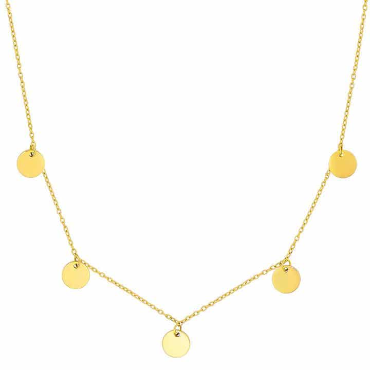 Elegante Multi Coin Kette aus 925er Silber, vergoldet, ideal für vielseitige Styling-Optionen.