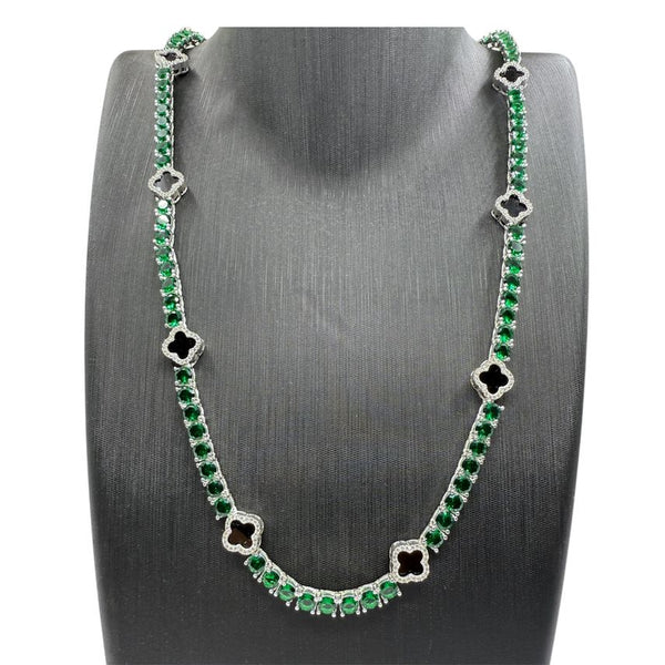 Tennis-Blatt-Kette aus 925er Silber