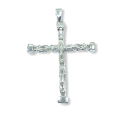 Kreuz Anhänger mit 4mm Königskette – Hochwertiger Schmuck im klassischen Design aus 925 Silber