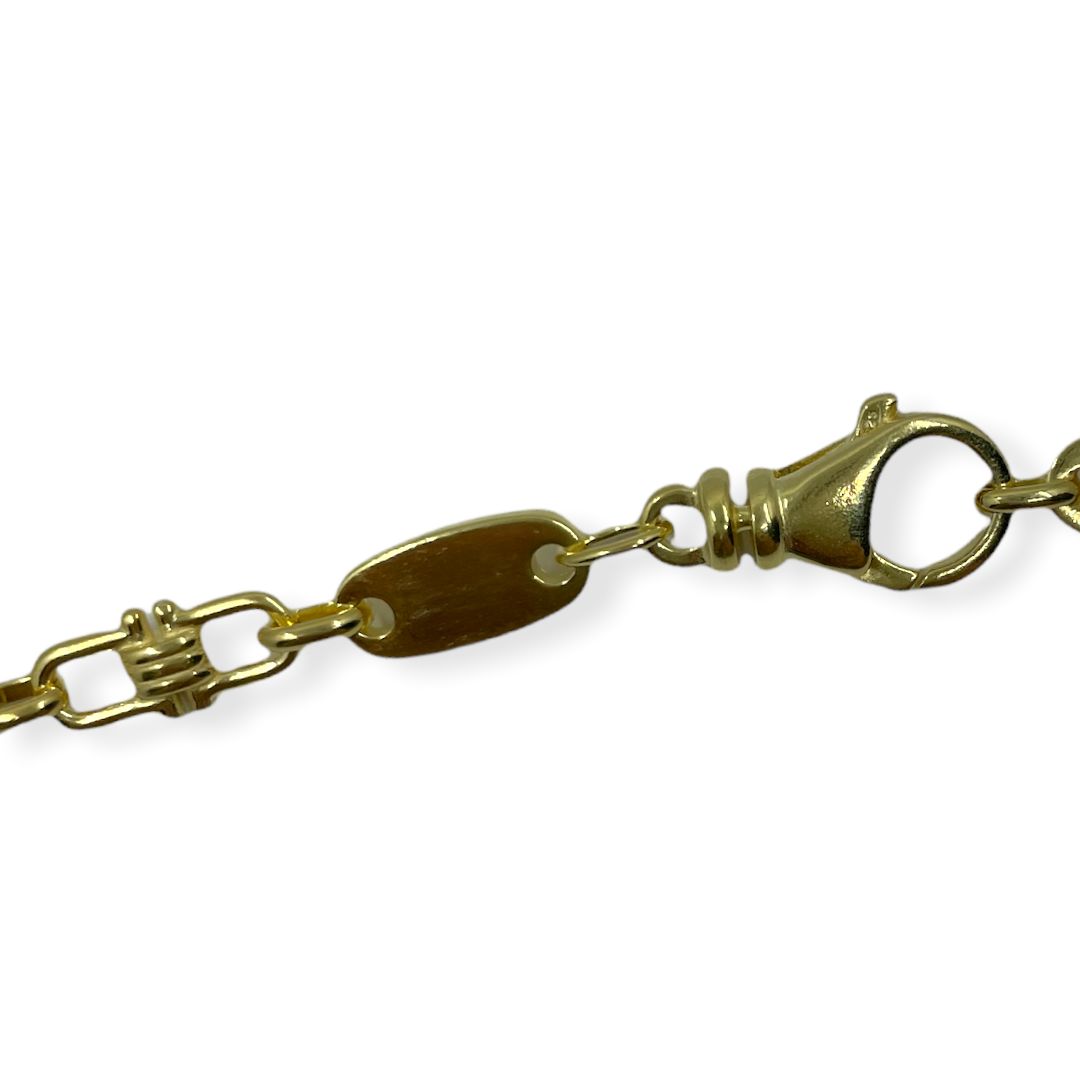 Plattenkette 6,5 mm aus 925er Silber, vergoldet – Ansicht 4
