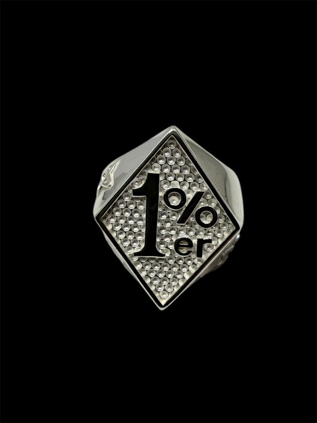 1%er Silber Herrenring Massiv