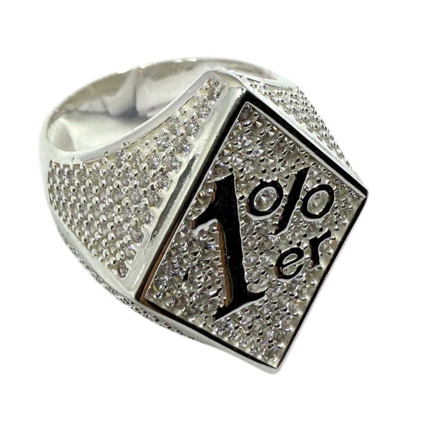 1%er Silber Herrenring Massiv