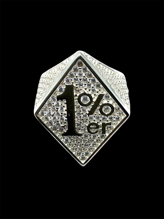 1%er Silber Herrenring Massiv
