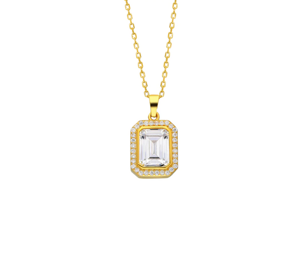 Baguette-Zirkonia-Kette aus 925er Silber