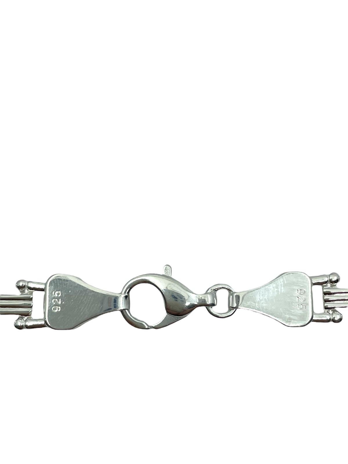Plattenkette Iced Out (Steigbügelkette) 10 mm aus 925er Silber – Ansicht 4