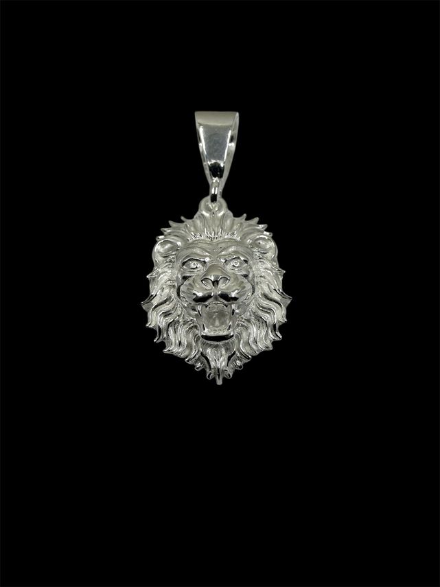 Massiver Löwen Anhänger Small Hochglanz – 925er Sterling Silber