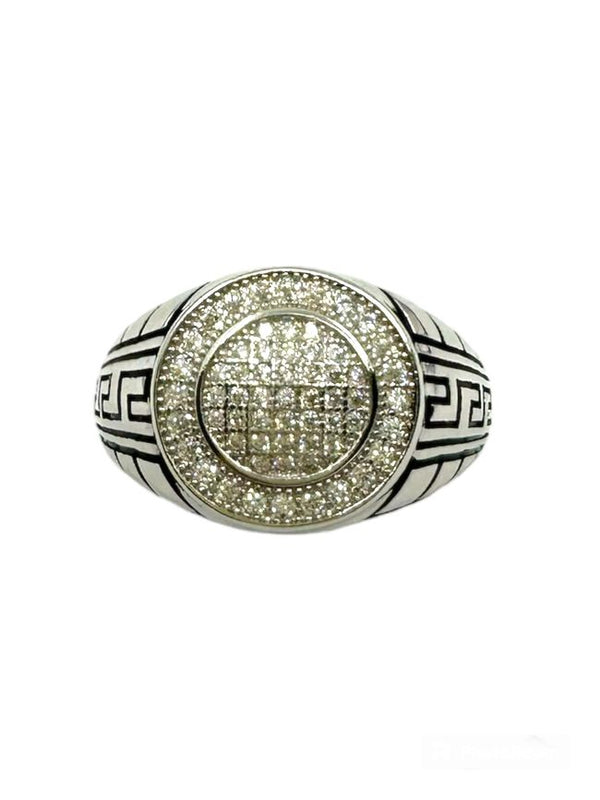 Runder Königsring Iced Out aus 925er Silber
