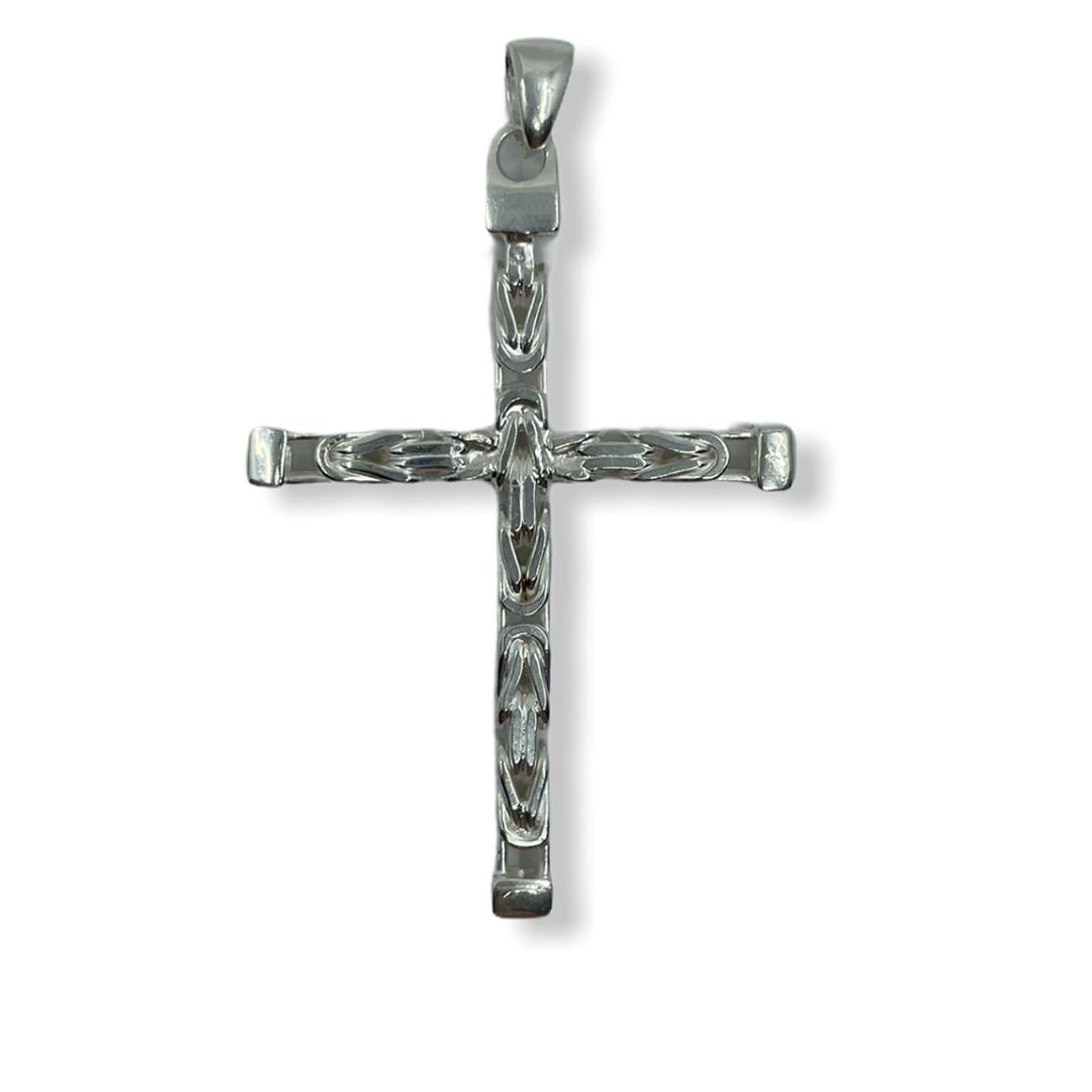 Kreuz-Anhänger mit 4 mm Königskette aus 925er Silber