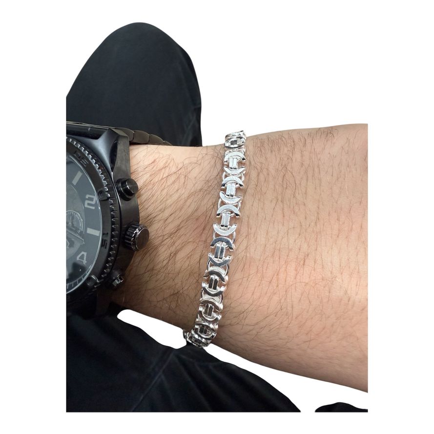 Königskette Flach Armband 5.5mm aus 925 Sterling Silber