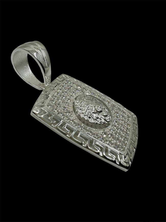 Großer Iced-Out-Löwen-Anhänger aus 925er Sterlingsilber – Ansicht 3