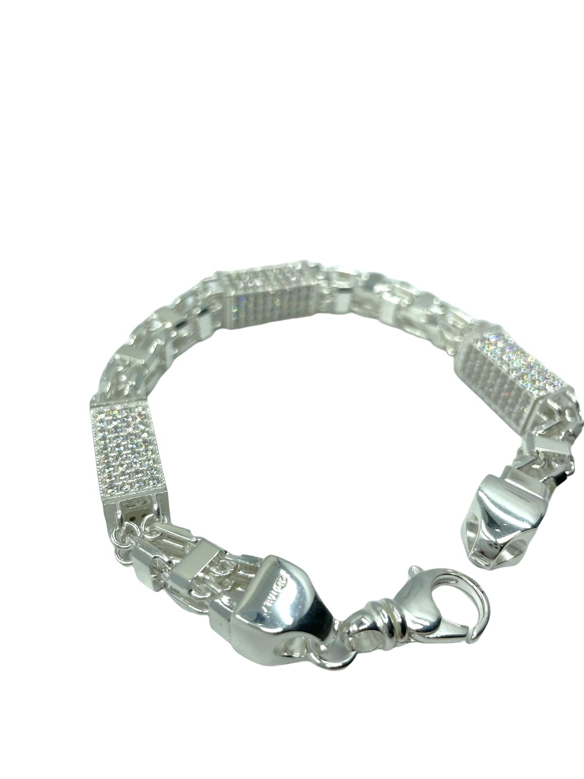 Käfigkette Armband Iced Out 8,5 mm aus 925er Sterlingsilber – Ansicht 3