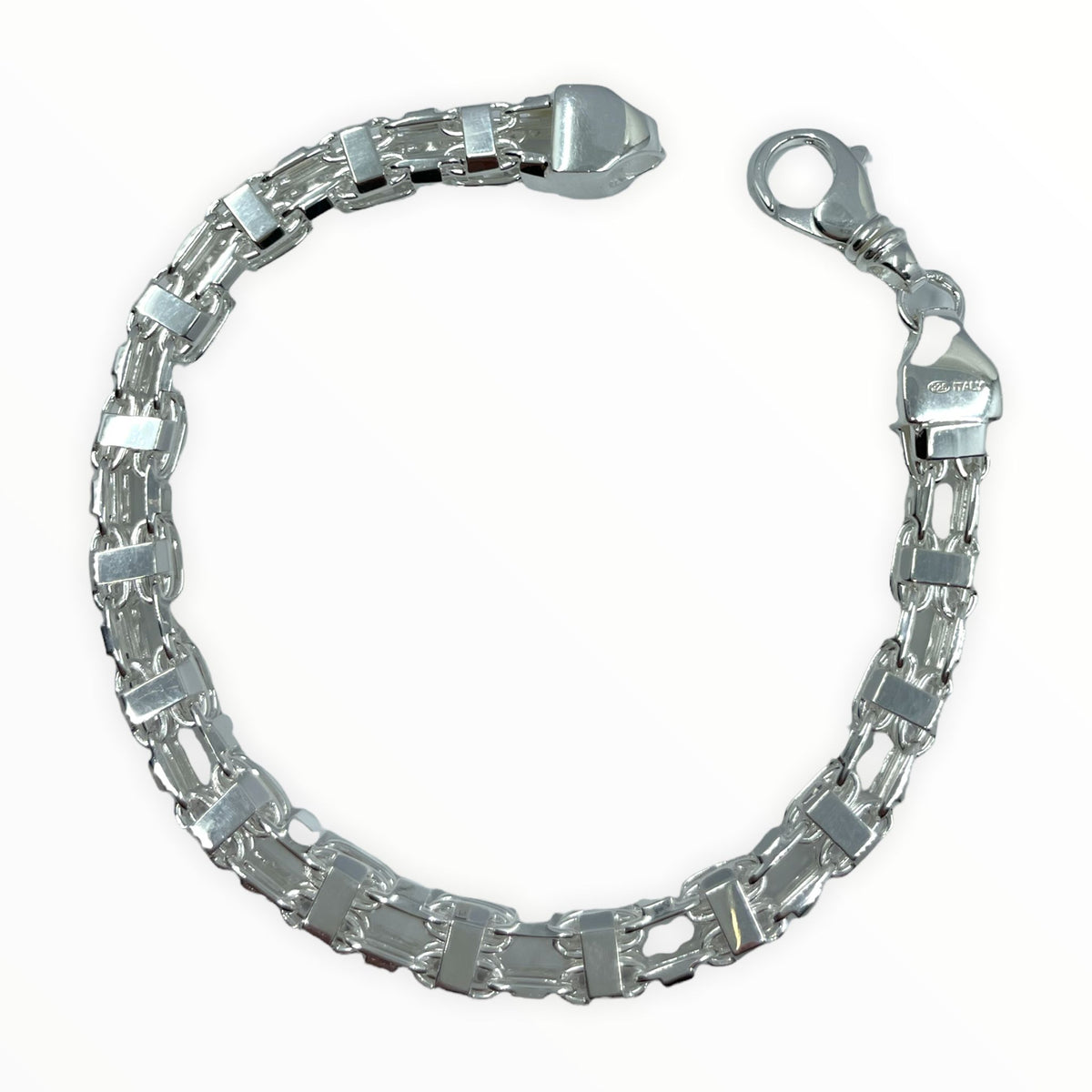 Silber 925  KÄFIGKETTE / MAGNUMKETTE Armband 6 mm Massiv  Italien