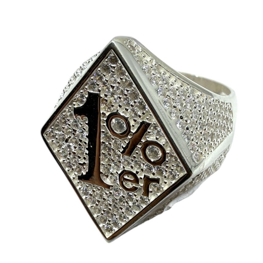 1%er Silber Herrenring Massiv