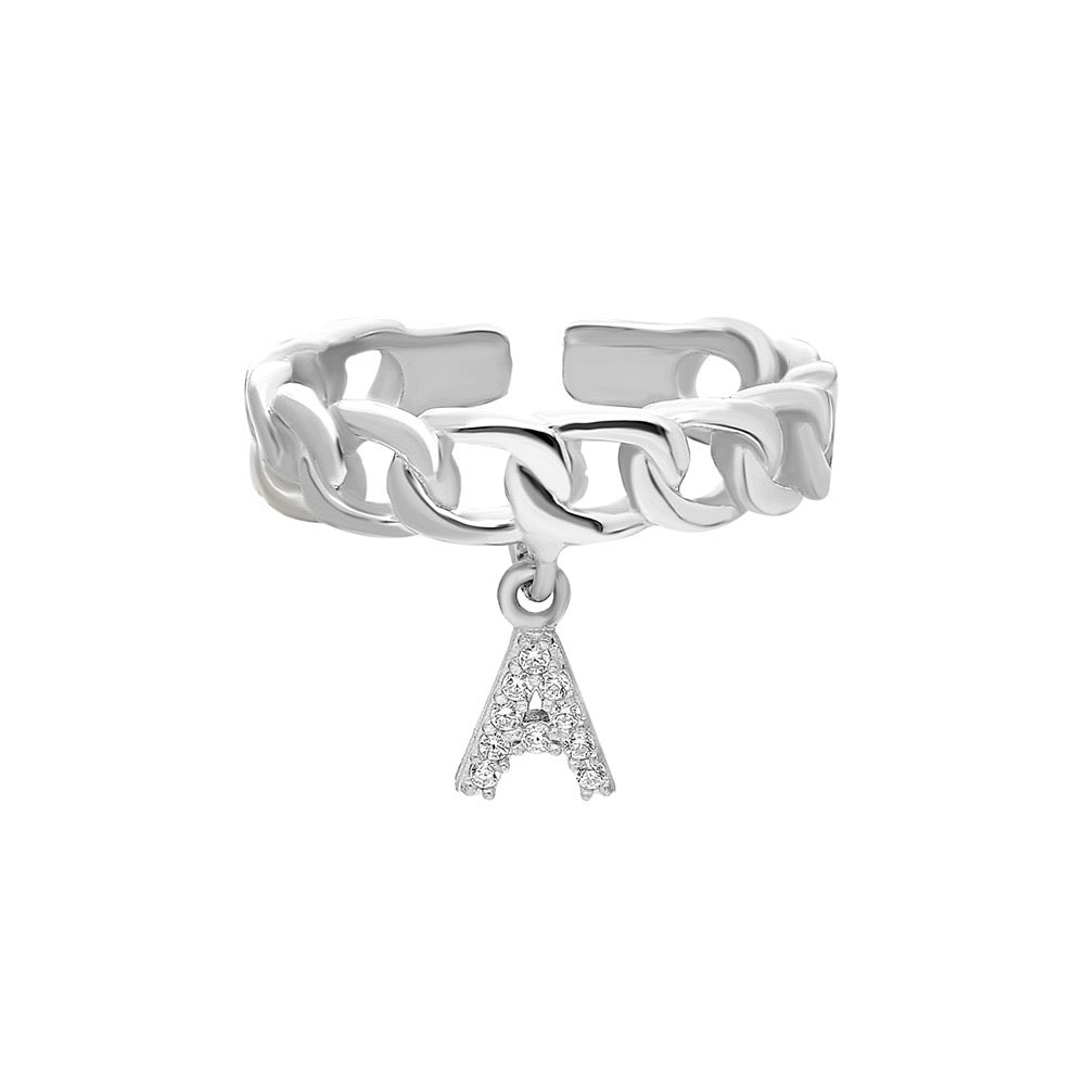 Zirkonia-Buchstabenring aus 925er Silber – Ansicht 2