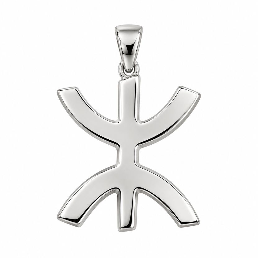 Entdecken Sie unseren hochwertigen Amazigh Anhänger aus echtem 925 Sterling Silber. Das traditionelle Amazigh- auch als Berber-Symbol bekannt, steht für Freiheit, Identität und kulturelle Verbundenheit.