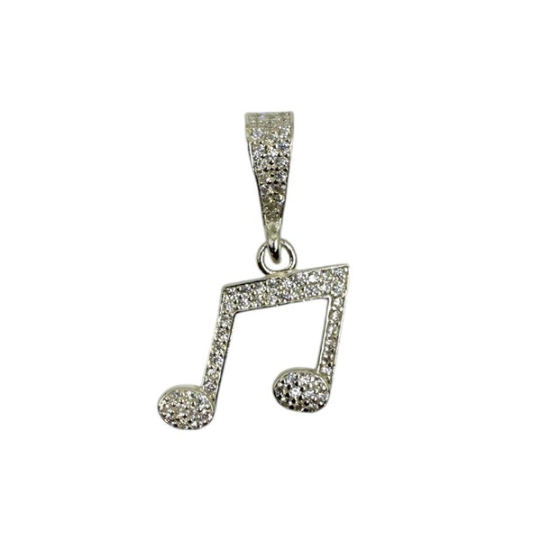 Musiknote-Anhänger Iced Out aus 925er Silber