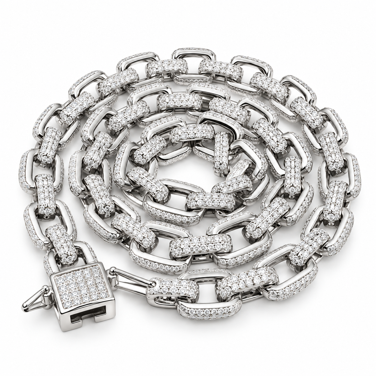 Anka Kette 925 Sterling Silber Iced Out – Zirkonia Halskette