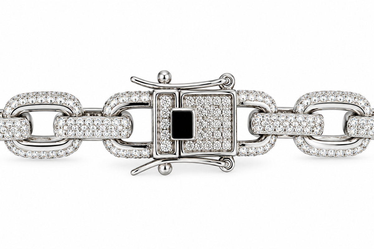Anka Kette 925 Sterling Silber Iced Out – Zirkonia Halskette